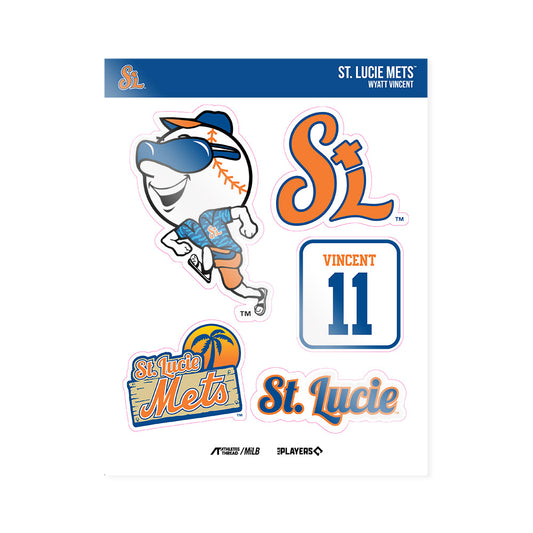 Lucie Mets - MILB Baseball : Wyatt Vincent - Sticker Sheet-0