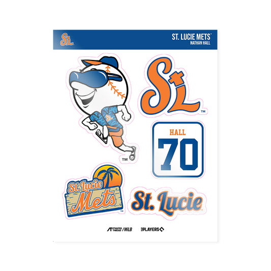 Lucie Mets - MILB Baseball : Nathan Hall - Sticker Sheet-0