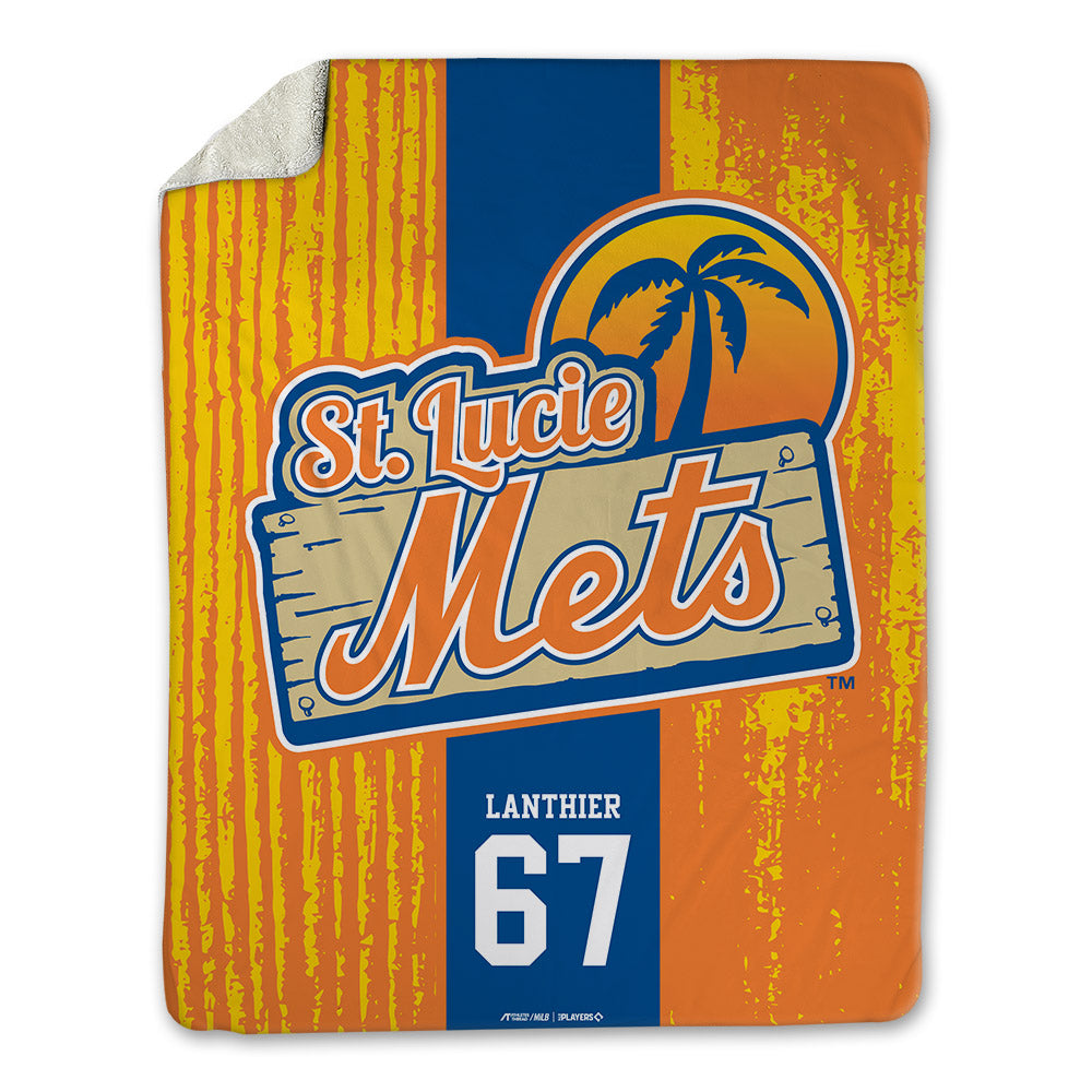 Lucie Mets - MILB Baseball : Ethan Lanthier - Blanket-0