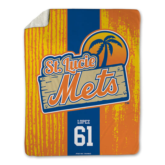Lucie Mets - MILB Baseball : Jose Lopez - Blanket-0