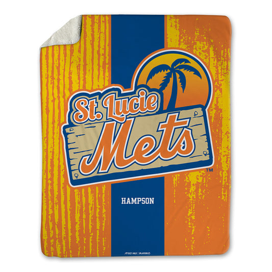 Lucie Mets - MILB Baseball : Jace Hampson - Blanket-0