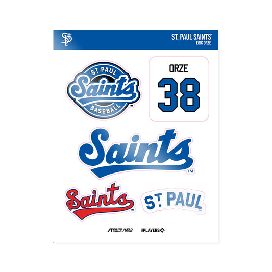 St Paul Saints - MILB Baseball : Eric Orze - Sticker Sheet-0
