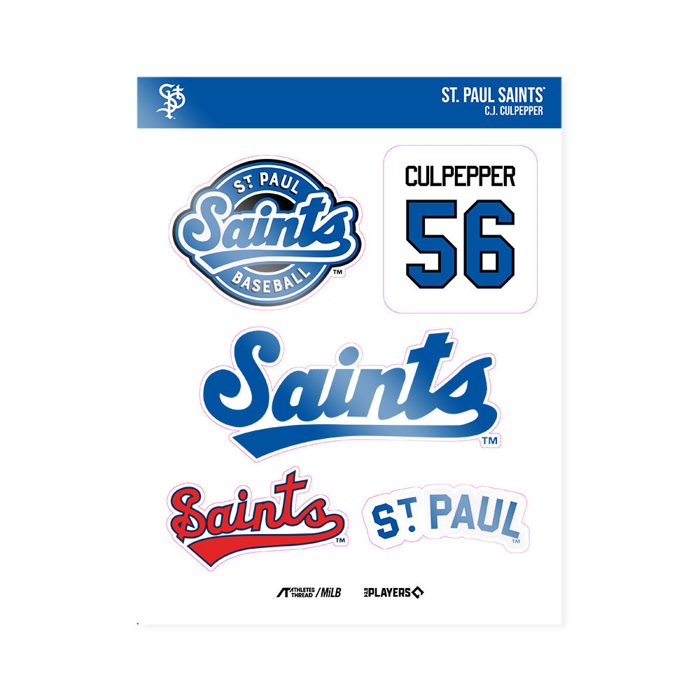 St Paul Saints - MILB Baseball : C.J. Culpepper - Sticker Sheet-0