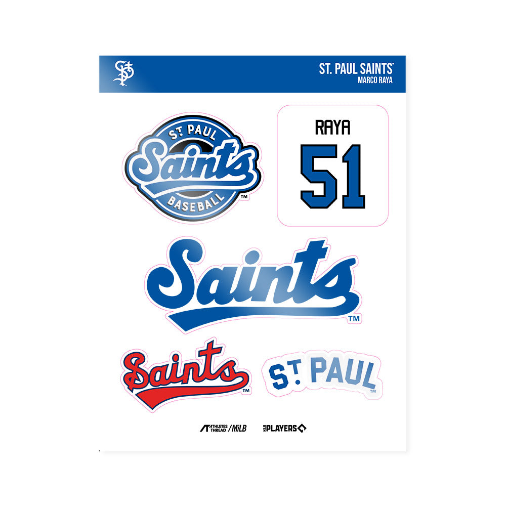 St Paul Saints - MILB Baseball : Marco Raya - Sticker Sheet-0