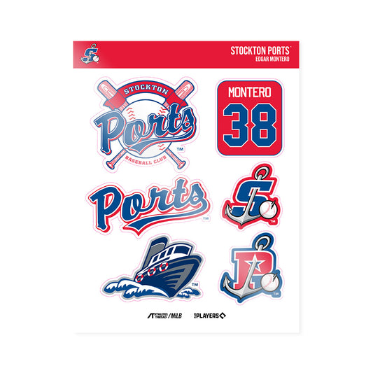 Stockton Ports - MILB Baseball : Edgar Montero - Sticker Sheet-0
