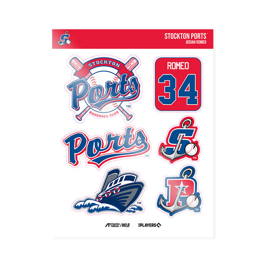 Stockton Ports - MILB Baseball : Josiah Romeo - Sticker Sheet-0
