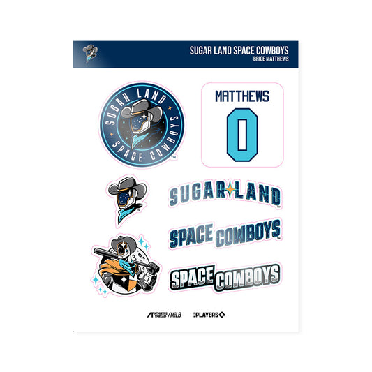 Sugar Land Cowboys - MILB Baseball : Brice Matthews - Sticker Sheet-0