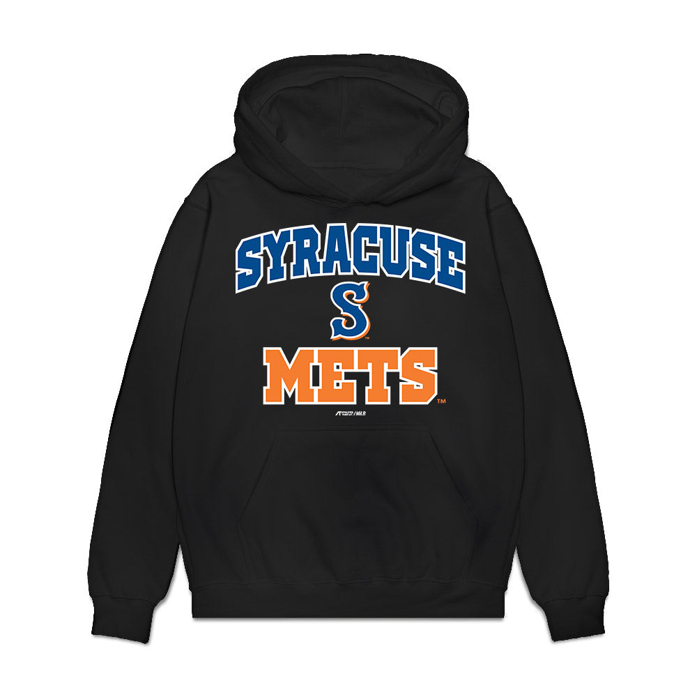 Syracuse Mets - MILB Baseball : Brian Metoyer - Premium Hooded Sweatshirt-0