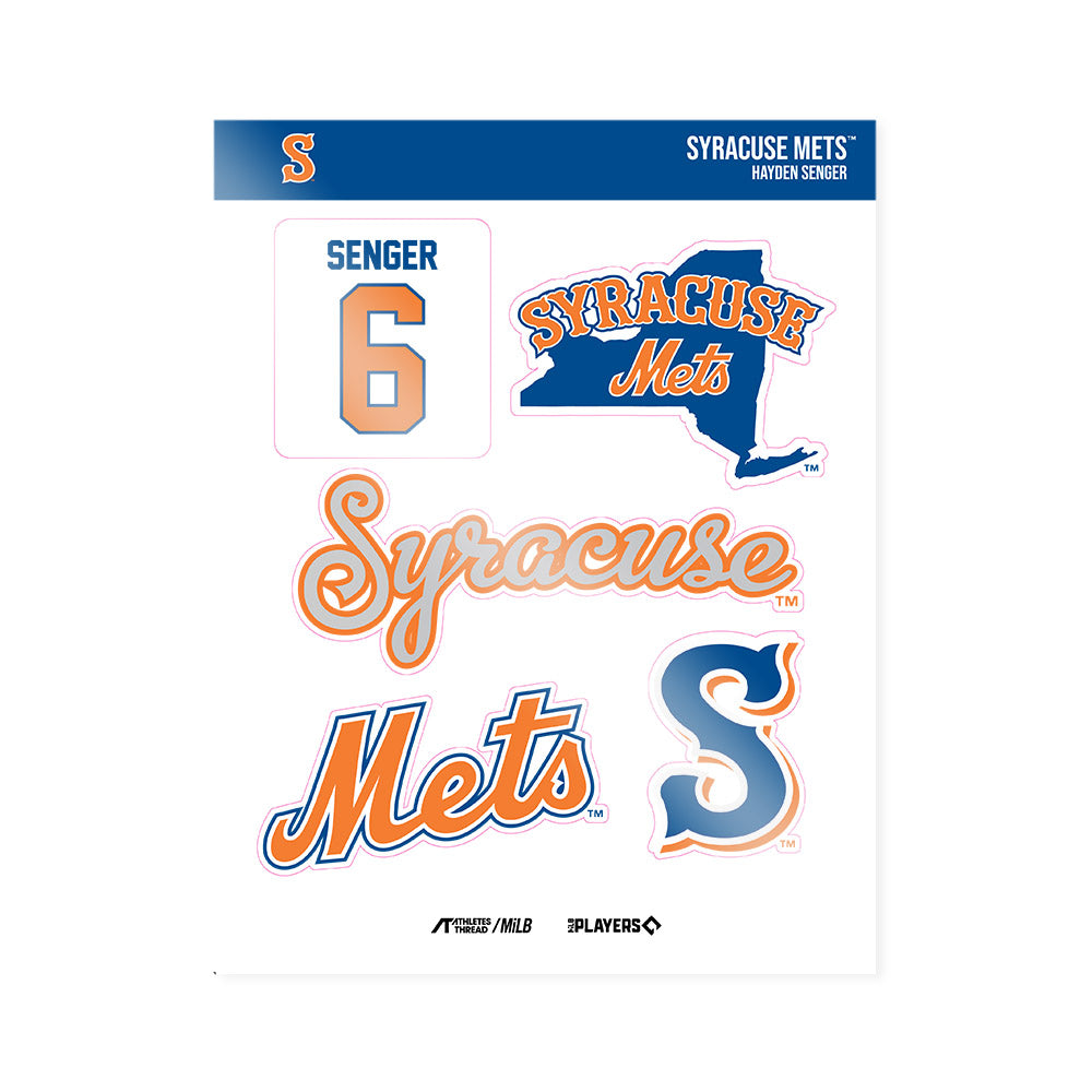 Syracuse Mets - MILB Baseball : Hayden Senger - Sticker Sheet-0