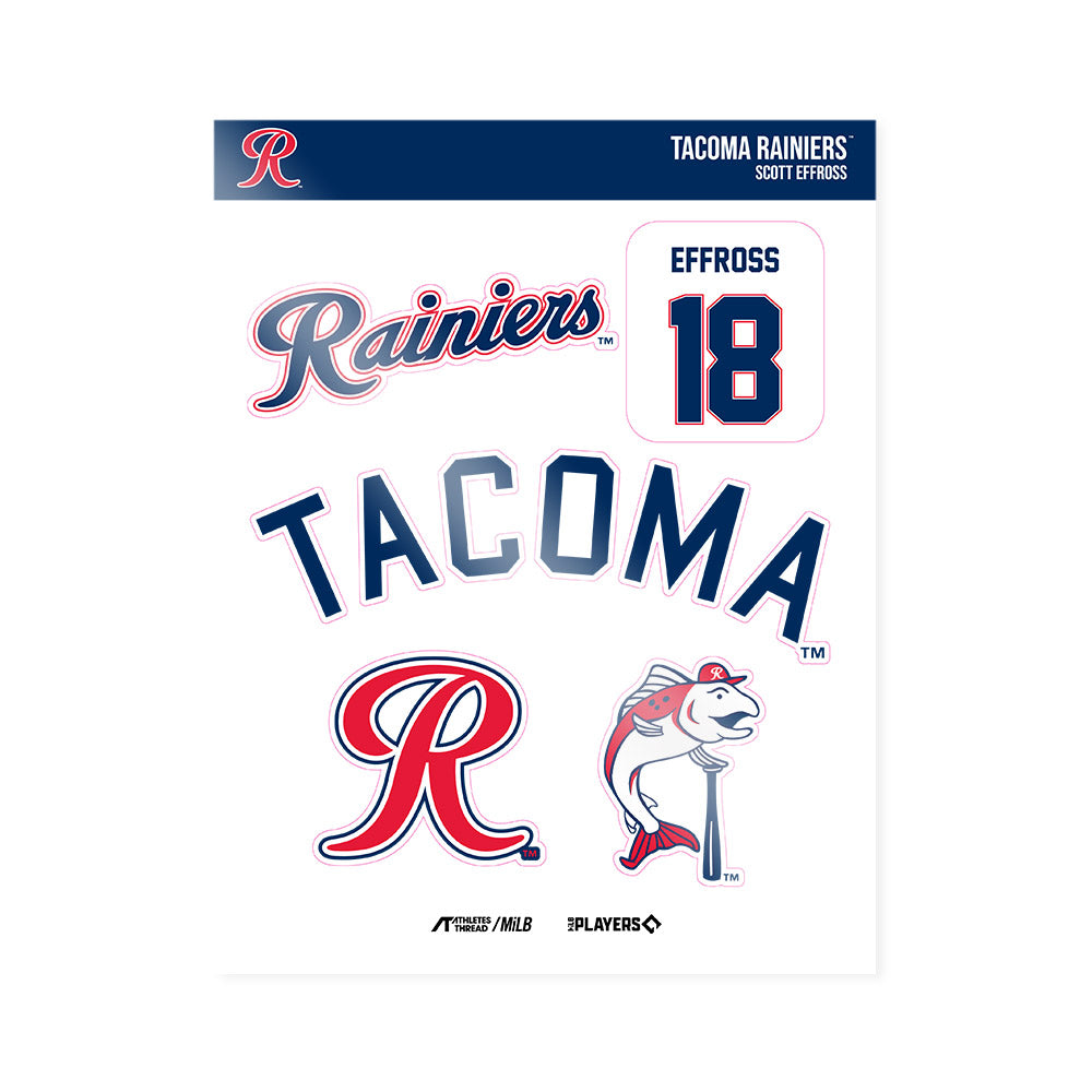 Tacoma Rainiers - MILB Baseball : Scott Effross - Sticker Sheet-0