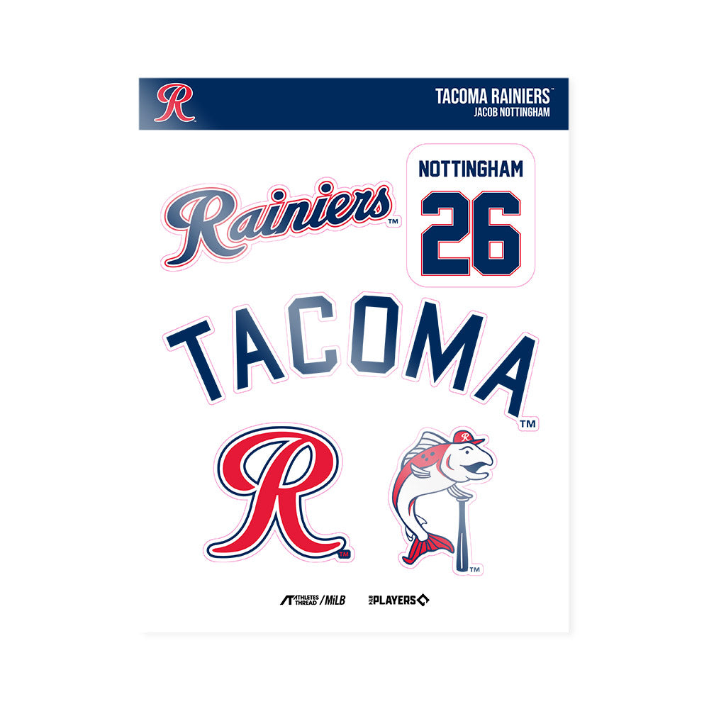 Tacoma Rainiers - MILB Baseball : Jacob Nottingham - Sticker Sheet-0
