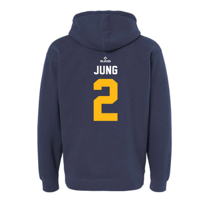 Toledo Mud Hens - MILB Baseball : Jace Jung - Hooded Pullover Sweatshirt-1