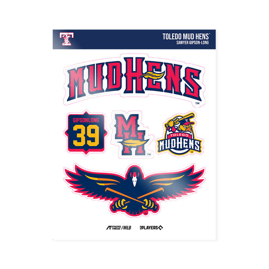 Toledo Mud Hens - MILB Baseball : Sawyer Gipson-Long - Sticker Sheet-0