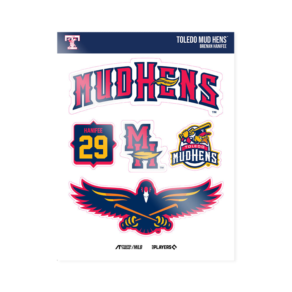 Toledo Mud Hens - MILB Baseball : Brenan Hanifee - Sticker Sheet-0