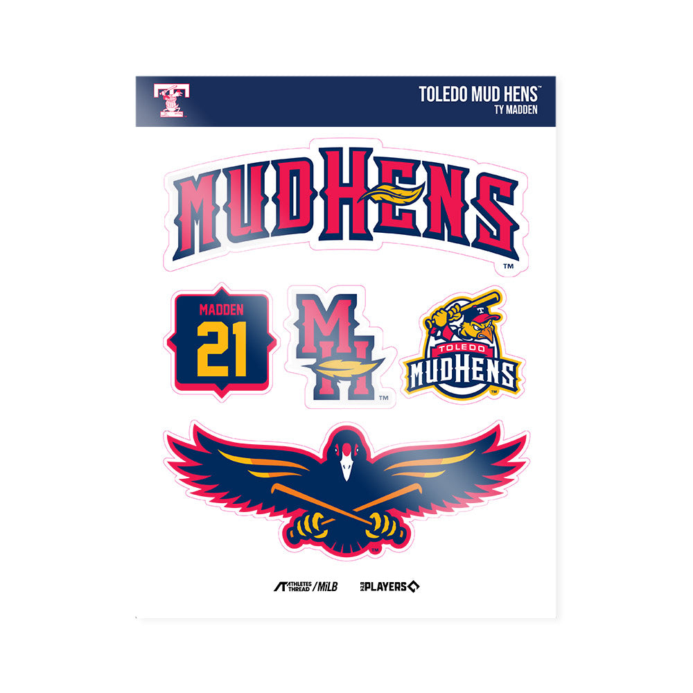 Toledo Mud Hens - MILB Baseball : Ty Madden - Sticker Sheet-0