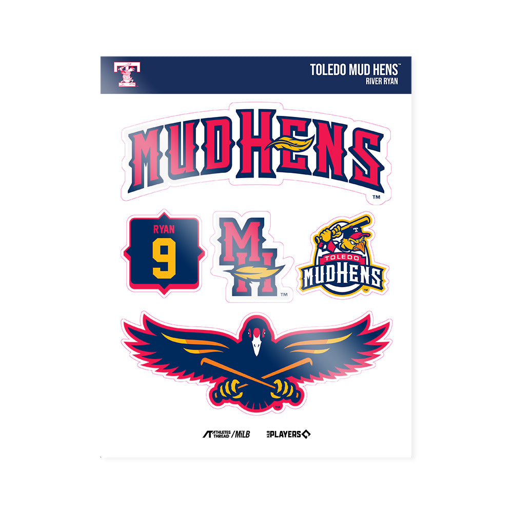 Toledo Mud Hens - MILB Baseball : River Ryan - Sticker Sheet-0