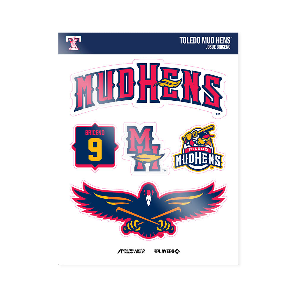Toledo Mud Hens - MILB Baseball : Josue Briceno - Sticker Sheet-0