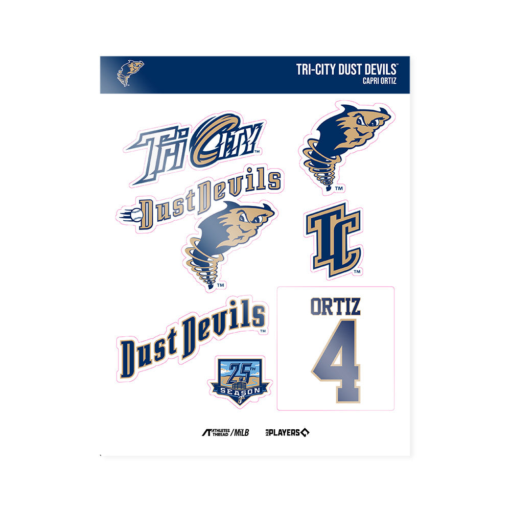 Tri City Devils - MILB Baseball : Capri Ortiz - Sticker Sheet-0