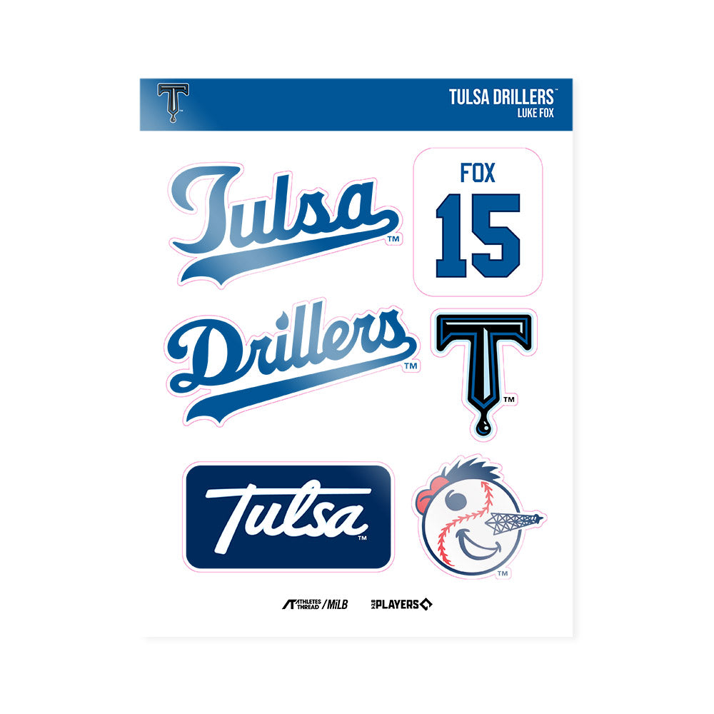 Tulsa Drillers - MILB Baseball : Luke Fox - Sticker Sheet-0