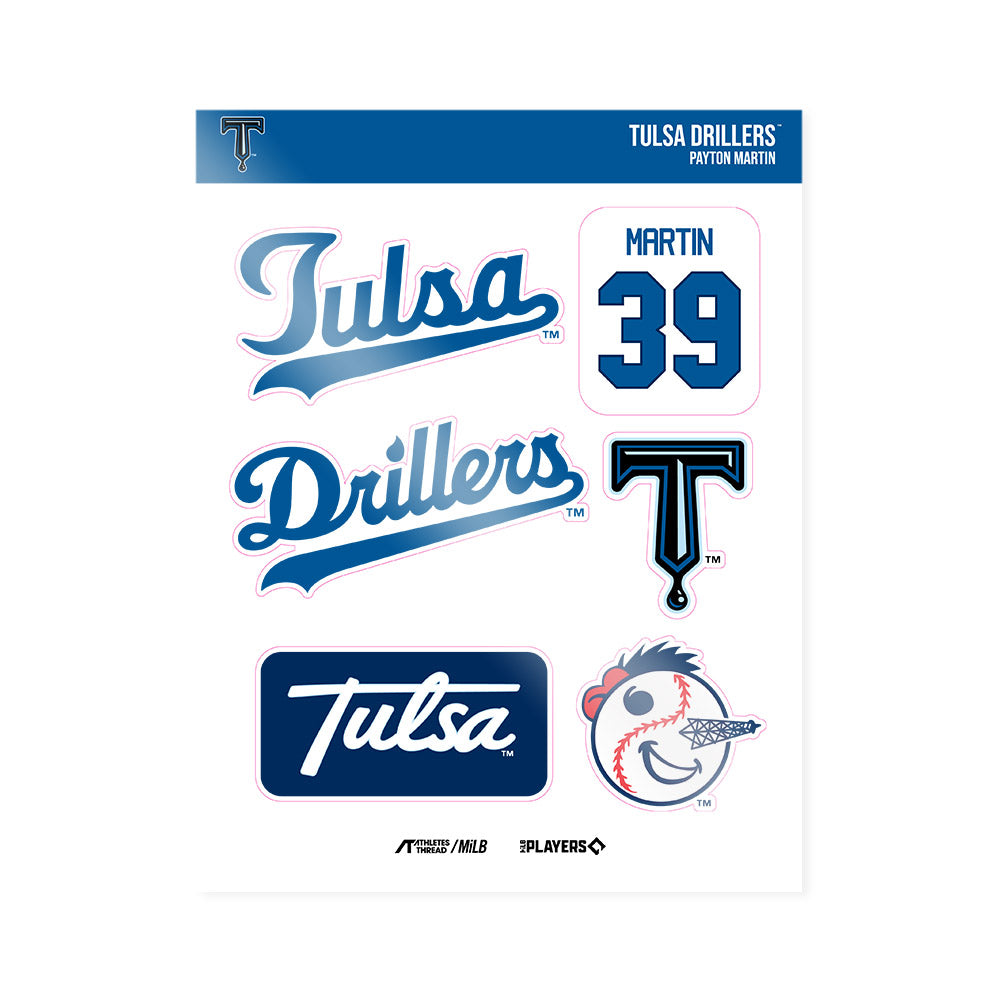 Tulsa Drillers - MILB Baseball : Payton Martin - Sticker Sheet-0
