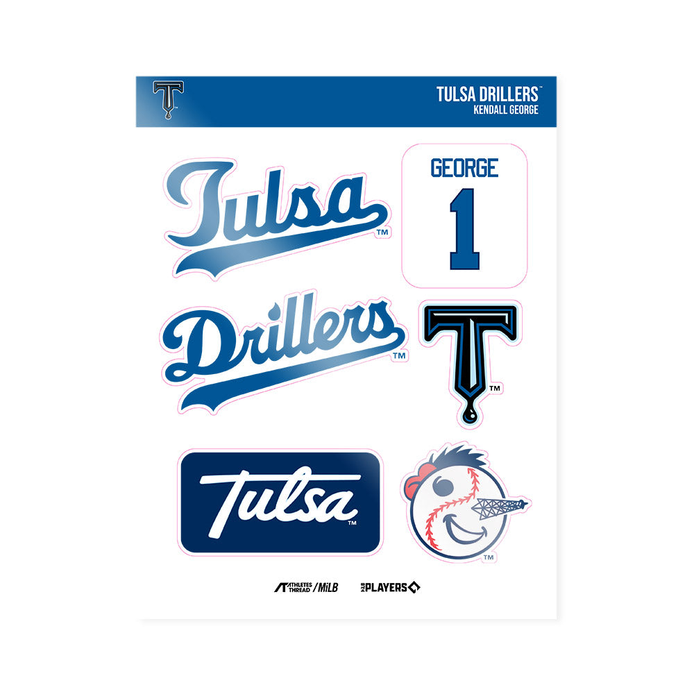 Tulsa Drillers - MILB Baseball : Kendall George - Sticker Sheet-0