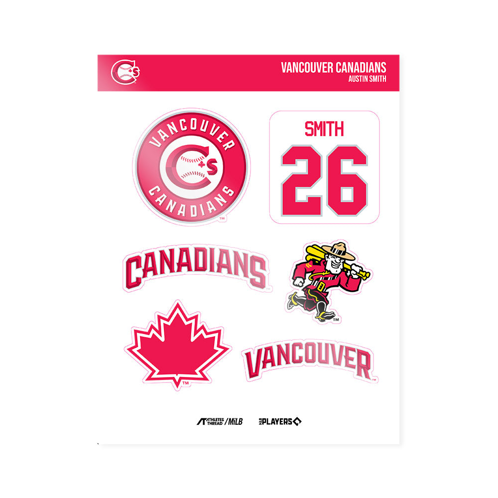 Van Canadians - MILB Baseball : Austin Smith - Sticker Sheet-0