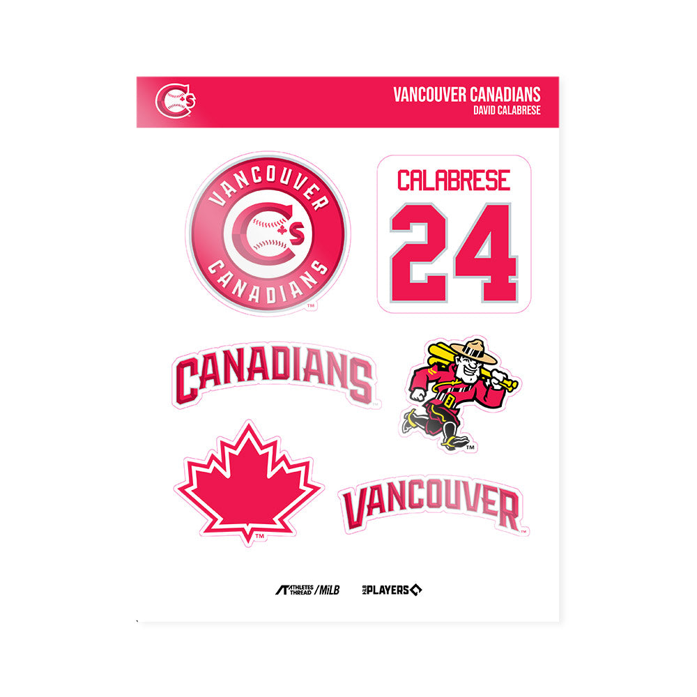 Van Canadians - MILB Baseball : David Calabrese - Sticker Sheet-0