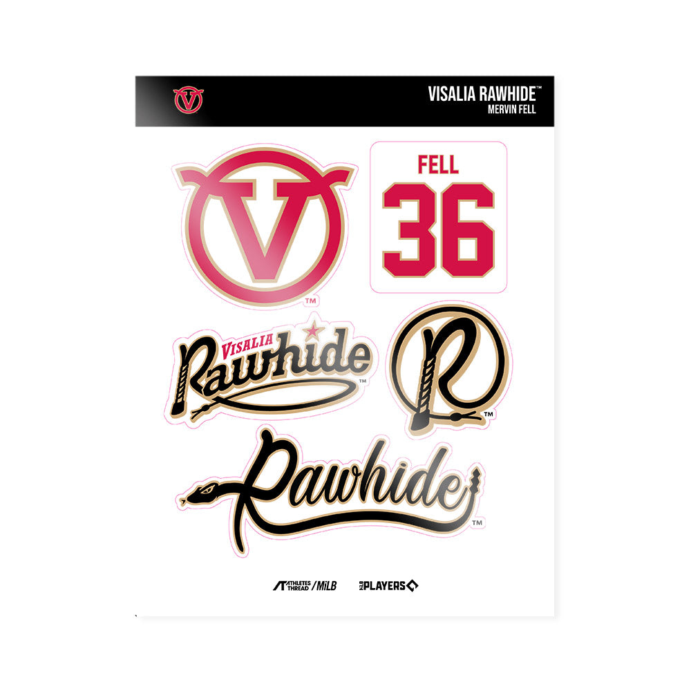 Visalia Rawhide - MILB Baseball : Mervin Fell - Sticker Sheet-0