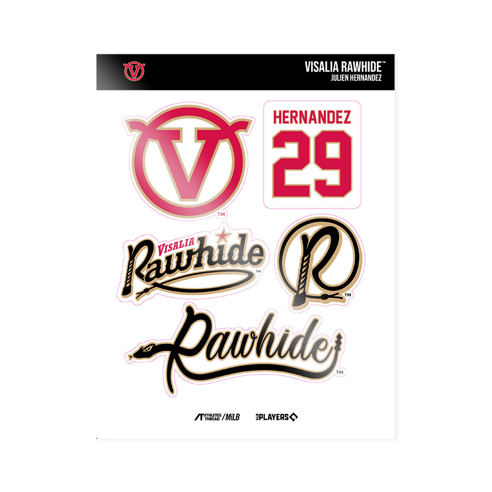 Visalia Rawhide - MILB Baseball : Julien Hernandez - Sticker Sheet-0