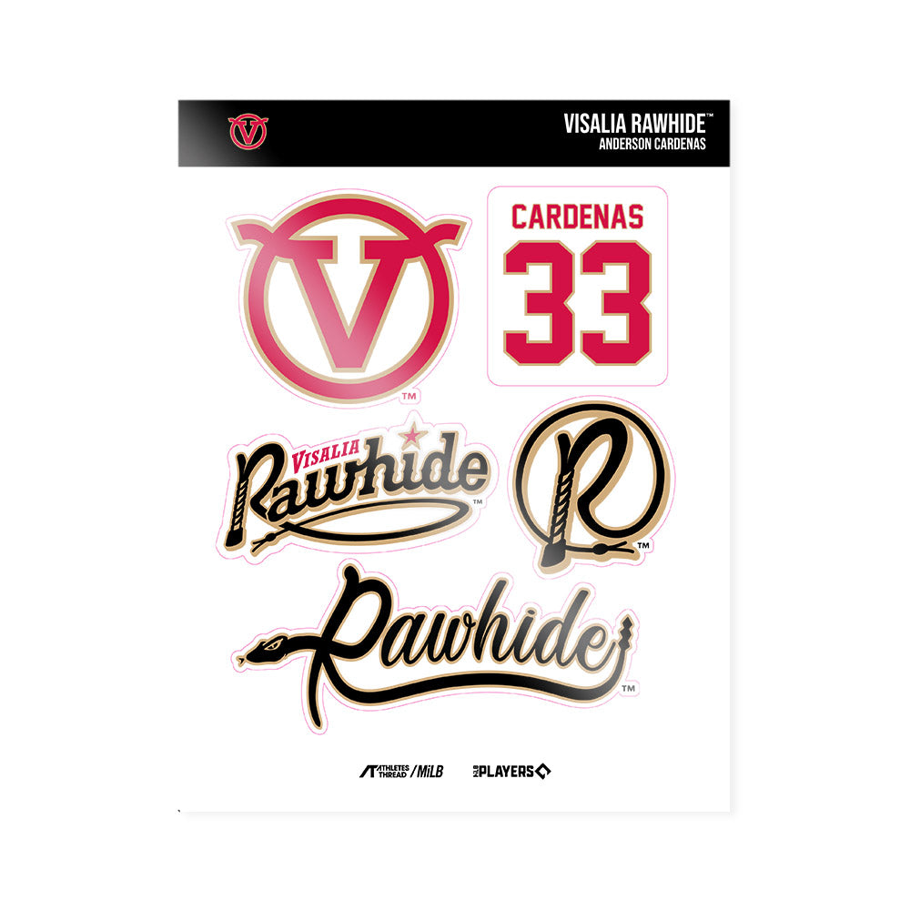 Visalia Rawhide - MILB Baseball : Anderson Cardenas - Sticker Sheet-0