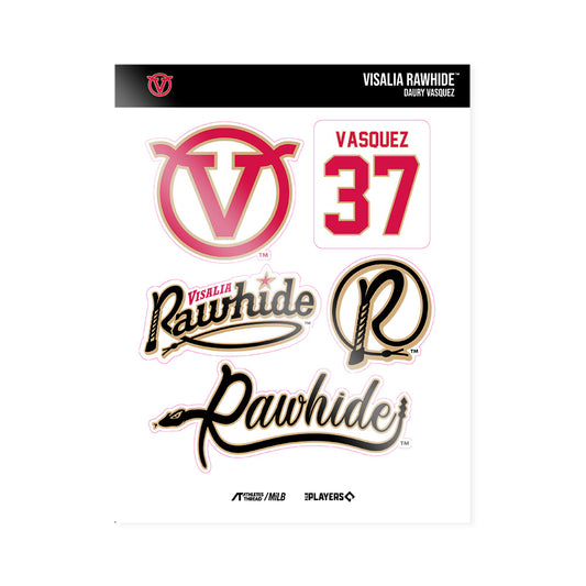 Visalia Rawhide - MILB Baseball : Daury Vasquez - Sticker Sheet-0