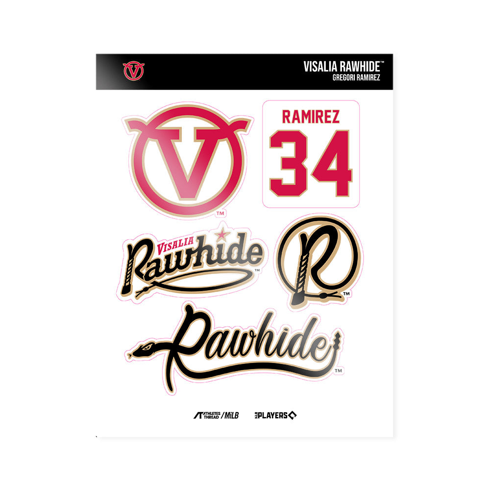 Visalia Rawhide - MILB Baseball : Gregori Ramirez - Sticker Sheet-0