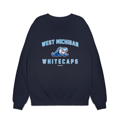 West Michigan Caps - MILB Baseball : Jackson Strong - Premium Crewneck Sweatshirt-0