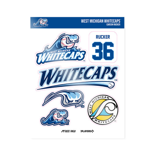 West Michigan Caps - MILB Baseball : Carson Rucker - Sticker Sheet-0