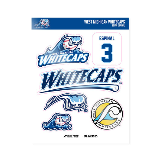 West Michigan Caps - MILB Baseball : Edian Espinal - Sticker Sheet-0