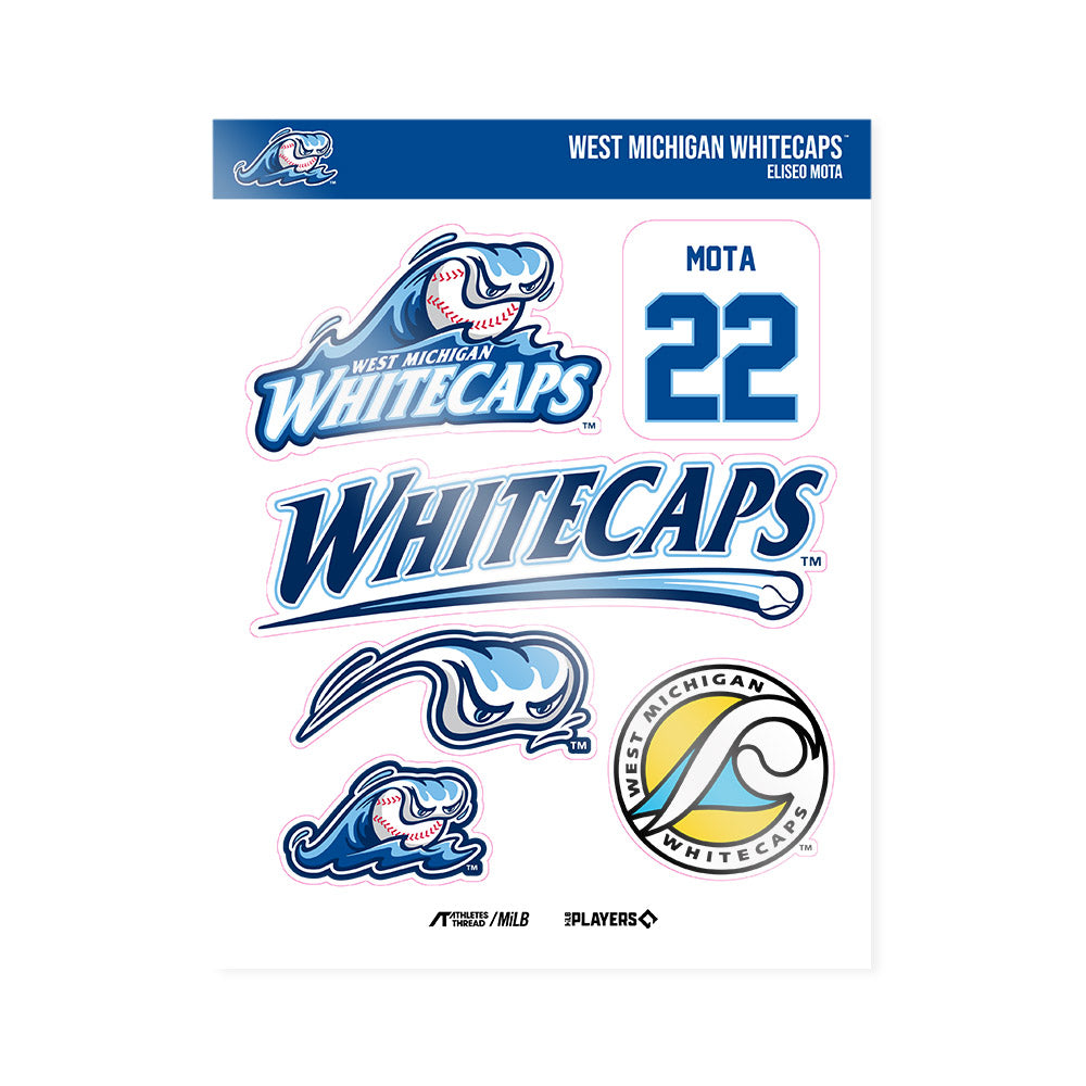 West Michigan Caps - MILB Baseball : Eliseo Mota - Sticker Sheet-0