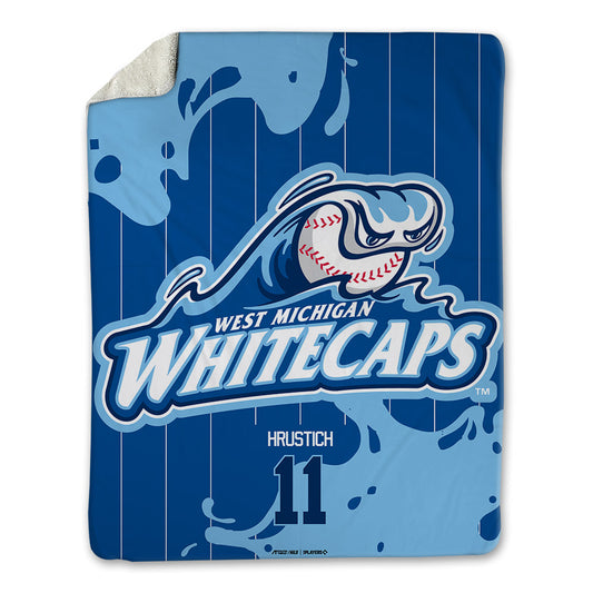 West Michigan Caps - MILB Baseball : Stephen Hrustich - Blanket-0