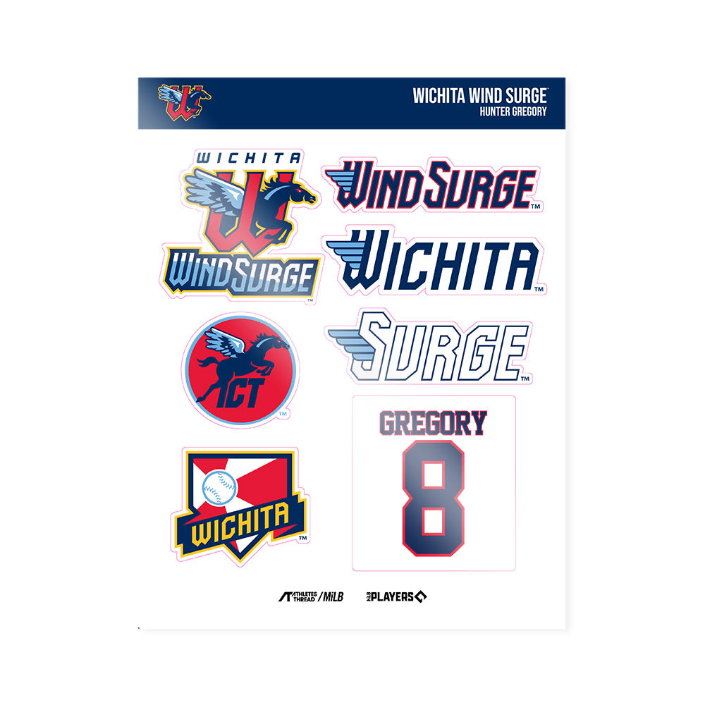 Wichita Wind Surge - MILB Baseball : Hunter Gregory - Sticker Sheet-0
