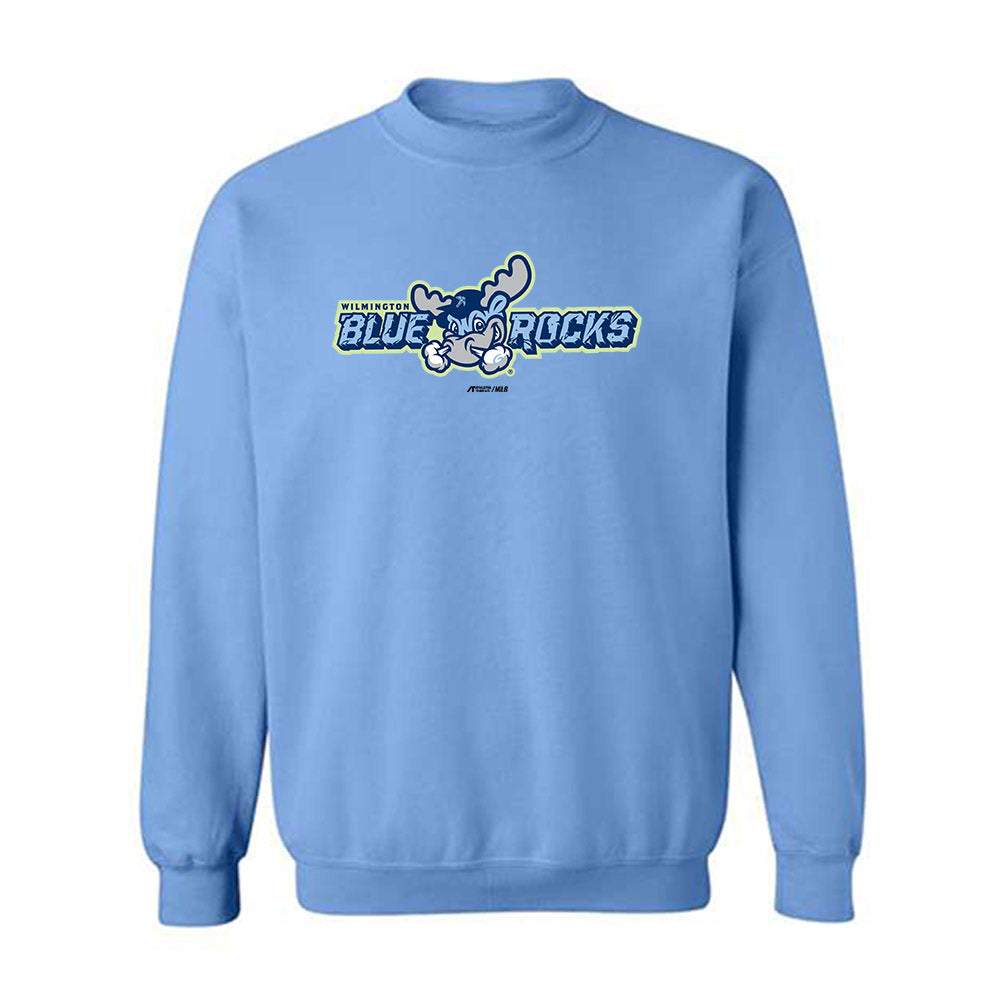 Wilmington Blue Rocks - MILB Baseball : Adam Bloebaum - Crewneck Sweatshirt-0