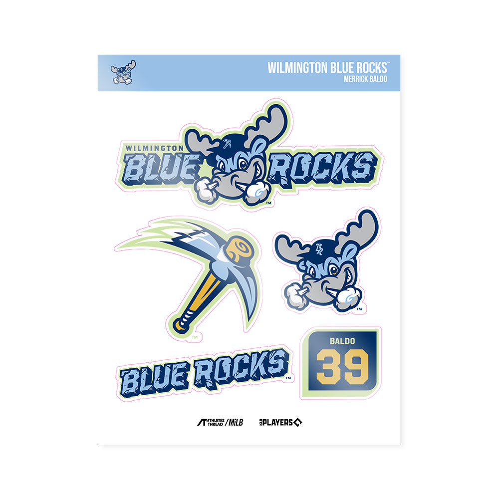 Wilmington Blue Rocks - MILB Baseball : Merrick Baldo - Sticker Sheet-0