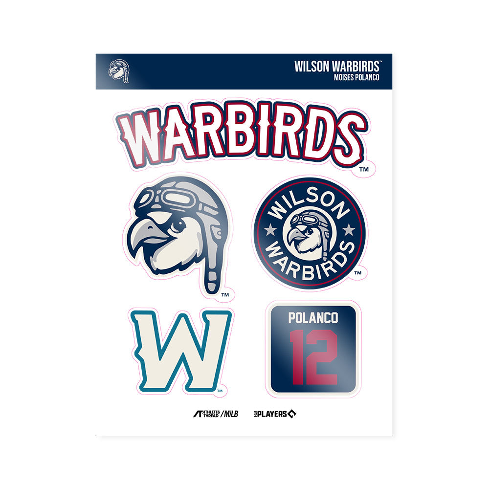 Wilson Warbirds - MILB Baseball : Moises Polanco - Sticker Sheet-0