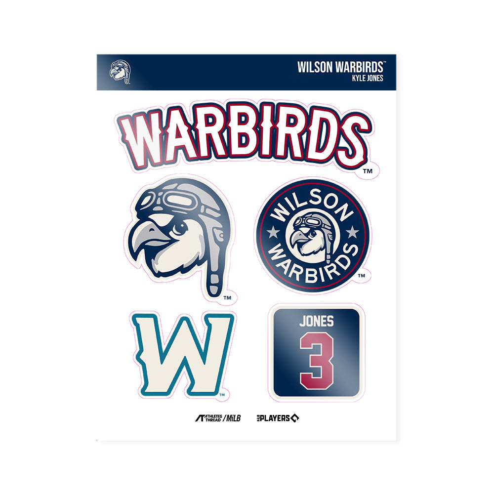 Wilson Warbirds - MILB Baseball : Kyle Jones - Sticker Sheet-0
