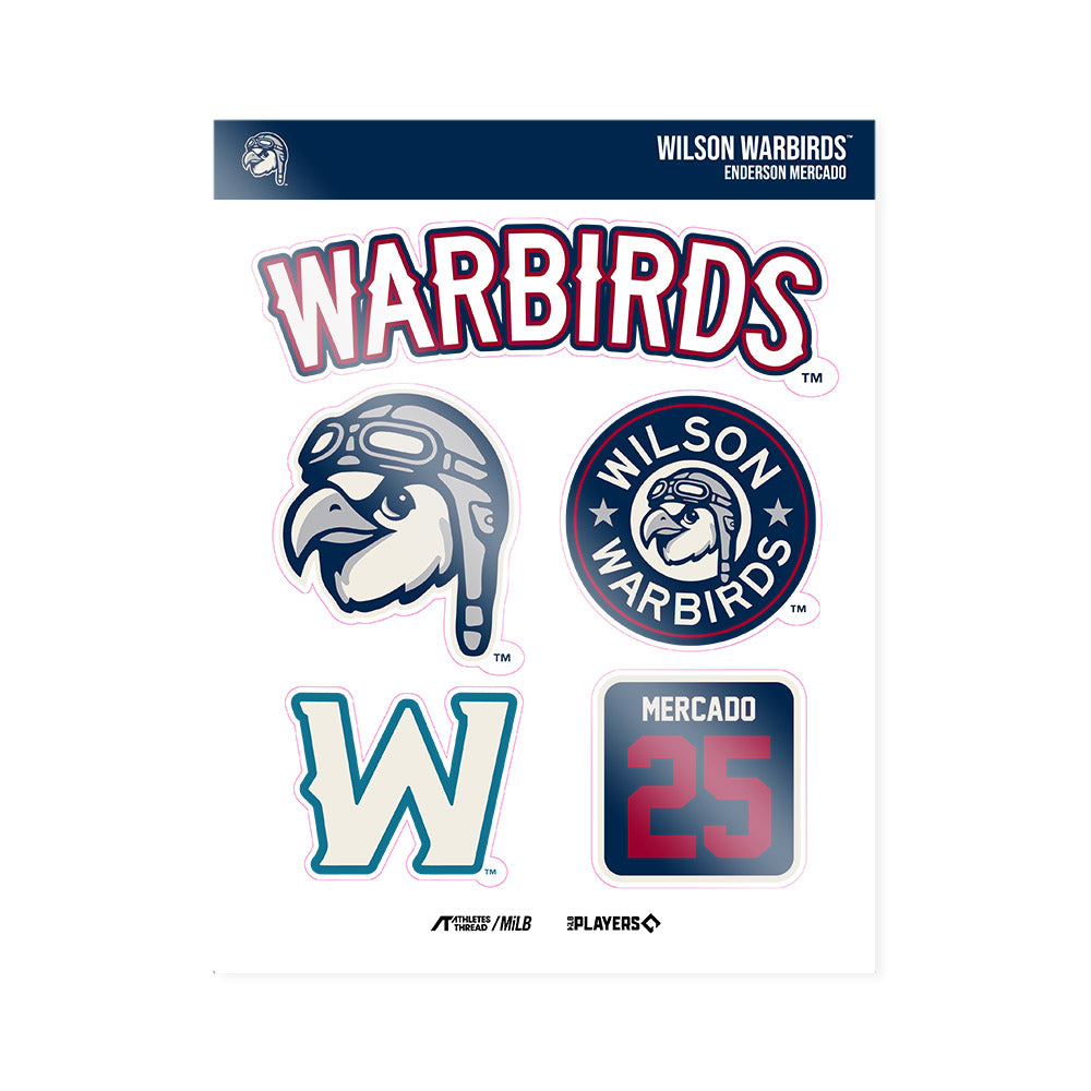 Wilson Warbirds - MILB Baseball : Enderson Mercado - Sticker Sheet-0