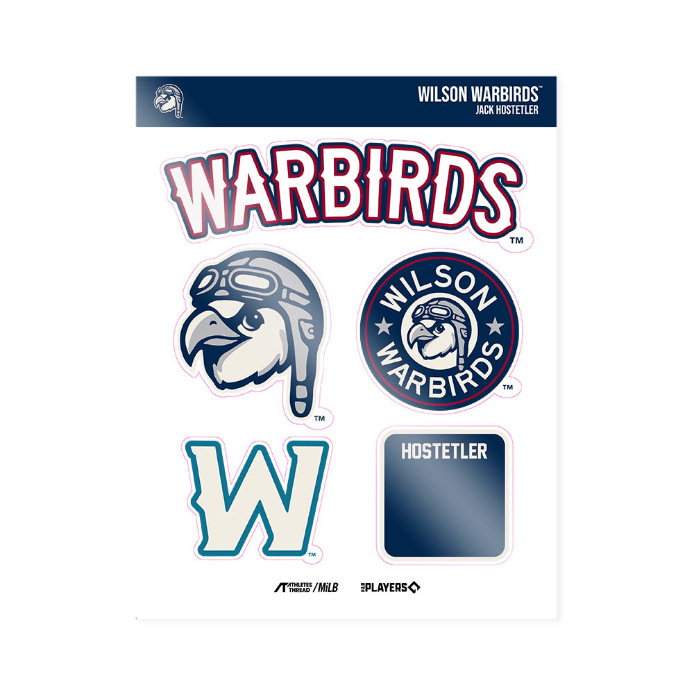 Wilson Warbirds - MILB Baseball : Jack Hostetler - Sticker Sheet-0