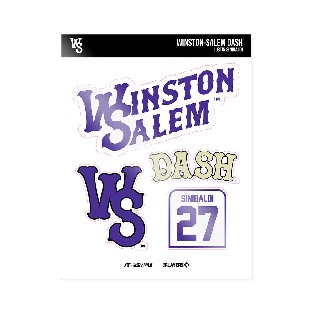 WS Dash - MILB Baseball : Justin Sinibaldi - Sticker Sheet-0