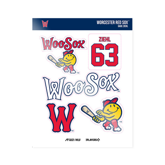 Worcester WooSox - MILB Baseball : Gage Ziehl - Sticker Sheet-0