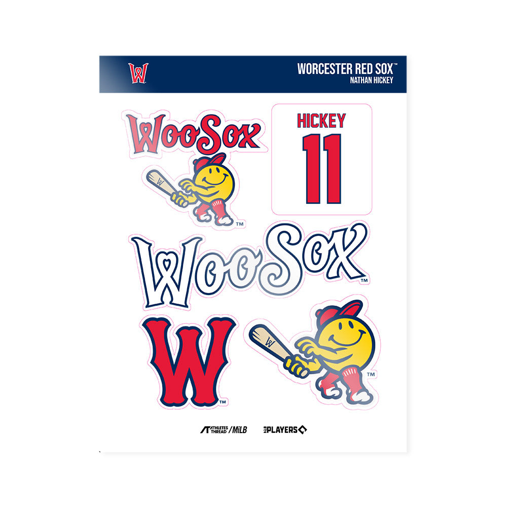 Worcester WooSox - MILB Baseball : Nathan Hickey - Sticker Sheet-0