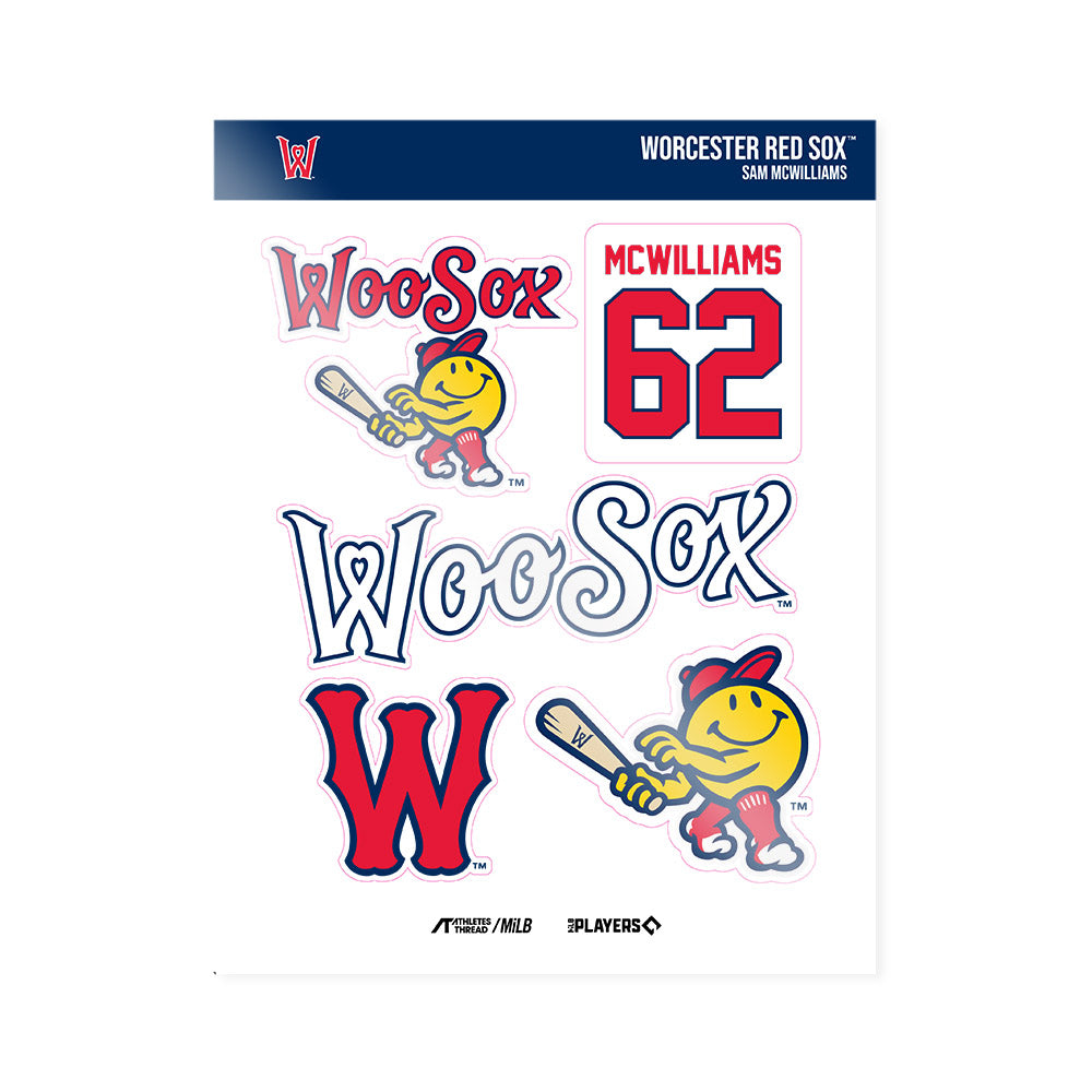 Worcester WooSox - MILB Baseball : Sam McWilliams - Sticker Sheet-0