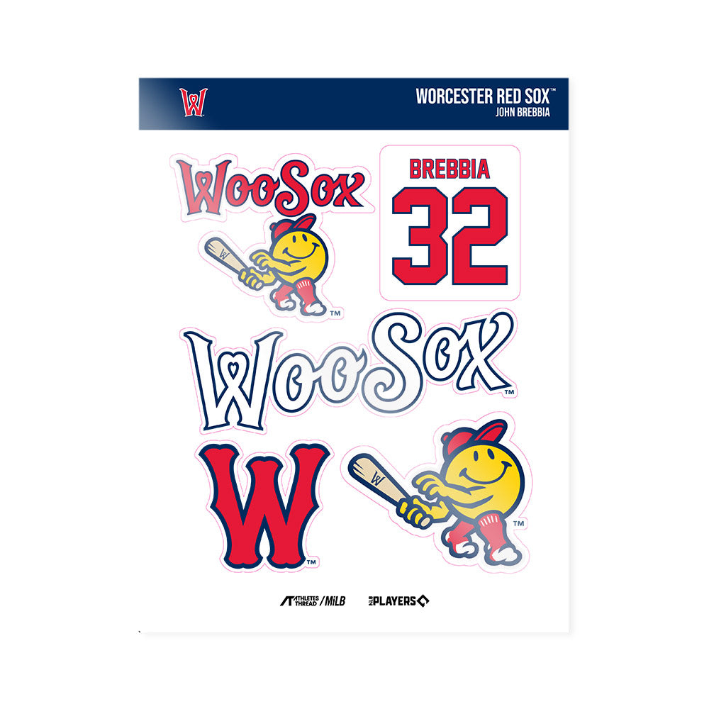 Worcester WooSox - MILB Baseball : John Brebbia - Sticker Sheet-0