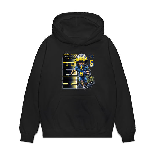 Michigan - NCAA Football : Savion Hiter - Caricature Premium Hooded Sweatshirt-0